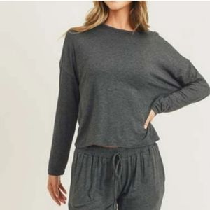 Charcoal Long Sleeve Lounge Top